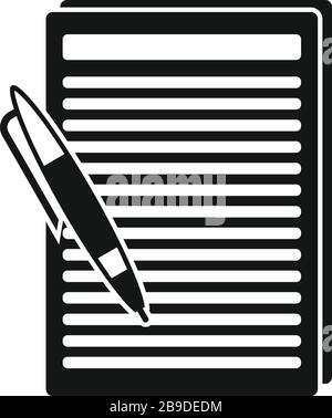 Symbol "Essay bearbeiten". Einfache Abbildung des Vektorsymbols für die Bearbeitung von Essay für Webdesign, isoliert auf weißem Hintergrund Stock Vektor