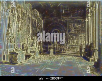 Pisa, Kircheninnenraum, Fratelli Alinari (italienisch, gegründet wurde im Jahre 1850), Albumen silberfarbener Druck, von Gibon neu vorgestellt, Design von warmem, fröhlichem Leuchten von Helligkeit und Lichtstrahlen. Klassische Kunst mit moderner Note neu erfunden. Fotografie, inspiriert vom Futurismus, die dynamische Energie moderner Technologie, Bewegung, Geschwindigkeit und Kultur revolutionieren. Stockfoto