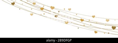 EPS 10-Vektordatei mit Herz auf Streichern Hintergrund für valentinstag Farbe Gold für Muttertag und Liebeskonzepte Stock Vektor