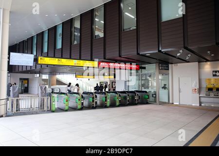 Allgemeiner Blick auf das neu eröffnete JR Harajuku Stationsgebäude in Tokio, Japan am 22. März 2020. Credit: AFLO/Alamy Live News Stockfoto