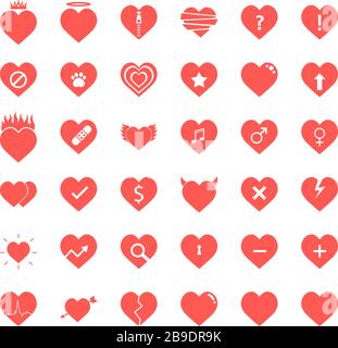 Herzen Symbole in Vector Illustration Stock Vektor