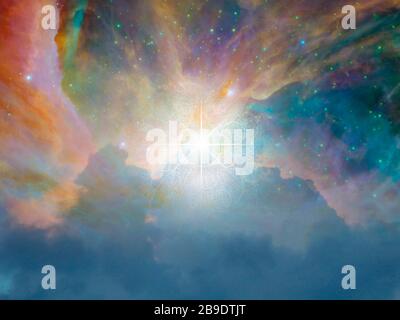 Gottes Auge im bunten Universum. Stockfoto