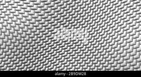 Schwarz-weißes Wellenmuster. Abstrakte geometrische Illustration. Breitformat, 3D-Rendering Stockfoto