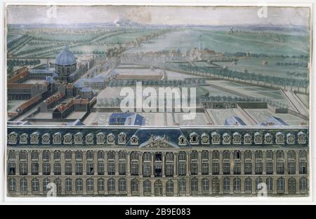 Place Louis Legrand, Faubourg St Honore, ca. 1705 V. Antier (XVIIe siècle). "Place Louis Legrand". Gouache, vers 1705.. Paris, musée Carnavalet. Stockfoto