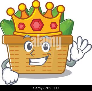 Der Royal King of Avocado Obstkorb Cartoon-Charakter-Design mit Krone Stock Vektor