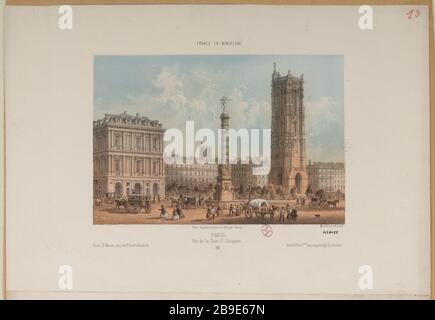 Frankreich im Miniaturformat. Paris. Blick auf die Tour St-Jacques. Stockfoto