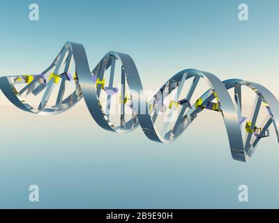 Konzept der Biochemie mit DNA-Strang. Stockfoto