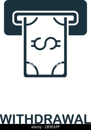 Symbol "Abheben" aus der Marketing-Sammlung von Affiliates. Einfaches Symbol für die Zeilenentnahme für Vorlagen, Webdesign und Infografiken Stock Vektor