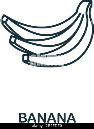 Bananensymbol aus der Obstsammlung. Einfaches Bananensymbol für Linienelemente für Vorlagen, Webdesign und Infografiken Stock Vektor