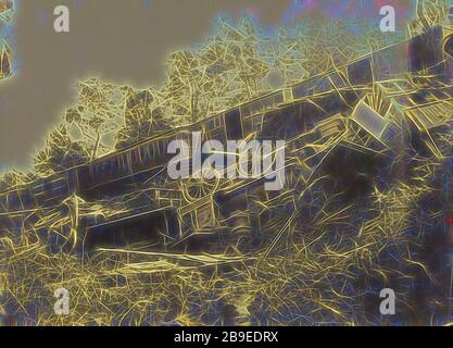 Eisenbahnunfall durch Rebellen, A.J. Russell (Amerikaner, 1830 - 1902), 1862, Albumen silberfarbener Druck, von Gibon neu vorgestellt, Design von warmfröhlichem Leuchten von Helligkeit und Lichtstrahlen. Klassische Kunst mit moderner Note neu erfunden. Fotografie, inspiriert vom Futurismus, die dynamische Energie moderner Technologie, Bewegung, Geschwindigkeit und Kultur revolutionieren. Stockfoto