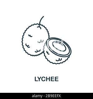 Lycee Icon aus Fruchtsammlung. Einfaches Linienelement Lychee Symbol für Vorlagen, Webdesign und Infografiken Stockfoto