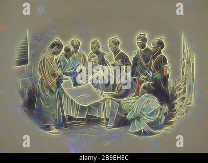 Satsuma's General, Felice Beato (Englisch, geborene Italien, 1830-1909), Japan, 960-67, handfarbener silberner Albumen-Druck, von Gibon neu vorgestellt, Design von warmfröhlichem Leuchten von Helligkeit und Lichtstrahlen. Klassische Kunst mit moderner Note neu erfunden. Fotografie, inspiriert vom Futurismus, die dynamische Energie moderner Technologie, Bewegung, Geschwindigkeit und Kultur revolutionieren. Stockfoto