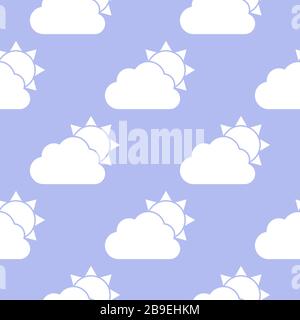 Nahtlose Cloud- und Sonnenmuster Stock Vektor