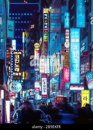 Straßenszene in Jongno, Seoul, Südkorea Stockfoto