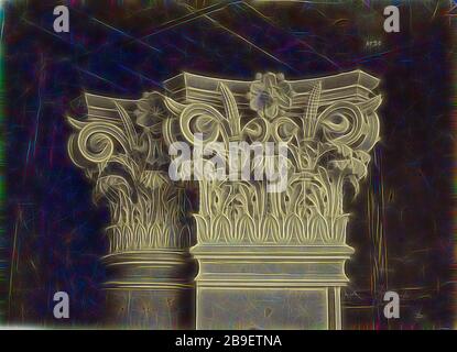 Chapiteau des colonnes et des pilastres de la salle, Louis-Émile Durandelle (Französisch, 1830-1917), Paris, Frankreich, ca. 1875, Albumen Silberdruck, von Gibon neu vorgestellt, Design von warmfröhlichem Leuchten von Helligkeit und Lichtstrahlen. Klassische Kunst mit moderner Note neu erfunden. Fotografie, inspiriert vom Futurismus, die dynamische Energie moderner Technologie, Bewegung, Geschwindigkeit und Kultur revolutionieren. Stockfoto