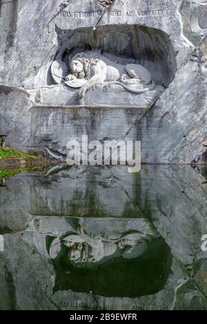 Löwendenkmal oder Luzerner Löwe, Luzerner, Schweiz Stockfoto