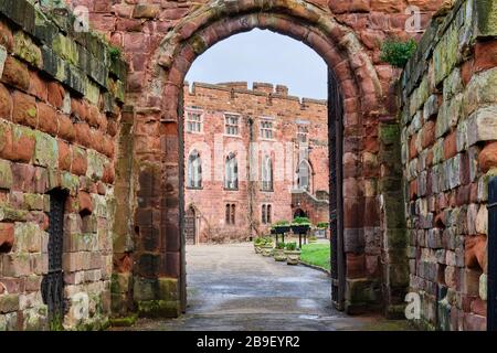 Eintritt zu Shrewsbury Castle, Shrewsbury, Shropshire Stockfoto