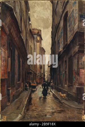Rue Beaubourg in der Ecke von Simon die offene Straße Paul Albert Schaan (1857-1924). La rue Beaubourg à l'Angle de la rue Simon-le-Franc. Huile sur toile. 1897. Paris, musée Carnavalet. Stockfoto