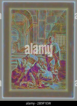 Joseph, der die Träume seiner Mitgefangenen, Francesco Salvator Fontebasso (italienisch, 1707 - 1704), ca. 1750, Stift und braune Tinte, Rosa waschen, mit weißer Farbe erhöht, über schwarzer Kreide, 46,5 × 32 cm (18 5,16 × 12 5,8 Zoll, von Gibon neu erdacht, Design mit warmem, fröhlichem Glanz von Helligkeit und Lichtstrahlen. Klassische Kunst mit moderner Note neu erfunden. Fotografie, inspiriert vom Futurismus, die dynamische Energie moderner Technologie, Bewegung, Geschwindigkeit und Kultur revolutionieren. Stockfoto