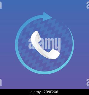 Logo und Symbolvektor des Anrufschreibers isoliert Stock Vektor