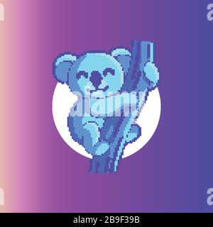 Logo mit Pixelfarbe und isoliertes Symbolvektor Stock Vektor