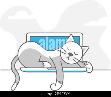 404 Fehler Katzen-Logo und Symbol Vektor isoliertes Bild Stock Vektor