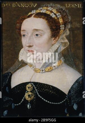 DIANE DE FRANCE, DUCHESS OF ANGOULEME, TOCHTER DES RECHTMÄSSIGEN HENRY II Atelier de François Clouet. 'Diane de France (1538-1619), duchesse d'Angoulême, fille légitimée d'Henri II'. Huile sur bois. Paris, musée Carnavalet. Stockfoto