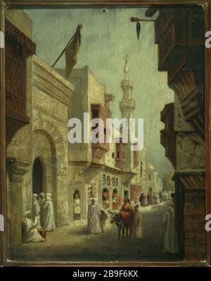 UNIVERSALAUSSTELLUNG VON 1889 - DIE STRASSEN VON KAIRO C. BUSSILLIET. "La rue du Caire à l'Exposition de 1889". Huile sur Carton. Paris, musée Carnavalet. Stockfoto