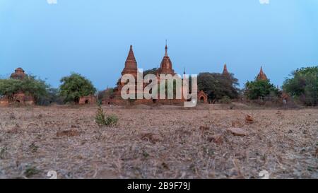 Kleine Tempel in Bagan Archaeological Zone. Eine Hauptattraktion für den Tourismus in Myanmar. Stockfoto