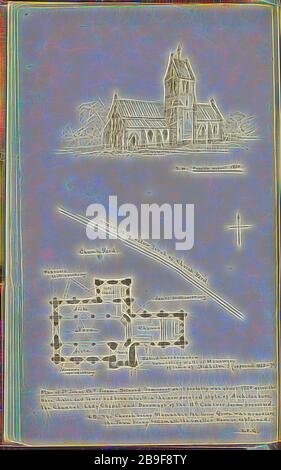 St. John's Church, Froome Selwood, Somerset, eng., Plan and View of Exterieur, The Quarry: Autobiografie, Ca. 1873-1881, Giles, Charles Edmund, 1822-1881, Ink and Paper, zwischen den Jahren von 1873 und 1881, laut Text on Drawing, der wahrscheinliche Plan und der Aspekt der Kirche, wie sie etwa 1220 waren. Die Zeichnung befindet sich zwischen den Textseiten 5 und 6 auf dem Blatt, neu von Gibon vorgestellt, Design von warmem, fröhlichem Leuchten von Helligkeit und Lichtstrahlen. Klassische Kunst mit moderner Note neu erfunden. Fotografie, inspiriert vom Futurismus, die dynamische Energie moderner Technologie, Bewegung, Geschwindigkeit und Kultur revolutionieren. Stockfoto