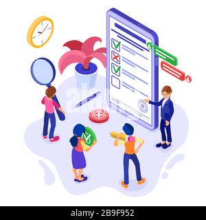 Fragebogen Zur Online-Umfrage Stock Vektor