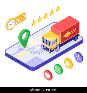 Online Bestellung Paket Lieferservice Stock Vektor