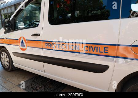 Bordeaux, Aquitanien/Frankreich - 11 13 2019: Schutz Civile van French securite civil car Stockfoto