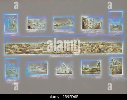 Mexique, 1865-1866, Bd. 1, Aubert, Francois, 1829-1906, Albumen, 1865-1867, Panorama von Mexiko-Stadt umgeben von neun Ansichten von einzelnen Gebäuden und Denkmälern, von Gibon neu vorstellbar, Entwurf eines warmfröhlichen Lichts von Helligkeit und Lichtstrahlen. Klassische Kunst mit moderner Note neu erfunden. Fotografie, inspiriert vom Futurismus, die dynamische Energie moderner Technologie, Bewegung, Geschwindigkeit und Kultur revolutionieren. Stockfoto