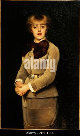 Porträt von Jeanne Samary (1857-1890), Mitglied der Comédie-Französin Louise Abbéma (1858-1927). Portrait de Jeanne Samary (1857-1890), sociétaire de la Comédie-Française. Huile sur toile. 1879. Paris, musée Carnavalet. Stockfoto