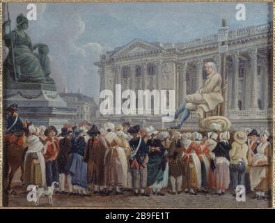 AUSSTELLUNG PERRIN Pierre-Antoine Demachy (1723-1807). 'Exposition de Perrin'. Paris, musée Carnavalet. Stockfoto