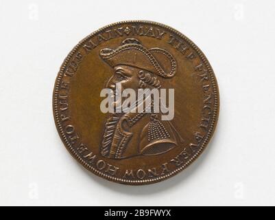 Richard Howe (1726-1799), erster Earl Howe, Admiral of the Royal Navy, und David Garrick (1717-1779), Schauspieler und britischer Dramatiker Richard Howe (1726-1799), Premier comte Howe, amiral de la Royal Navy, et David Garrick (1717-1779), acteur et Dramaturge britannique. Cuivre. Paris, musée Carnavalet. Stockfoto