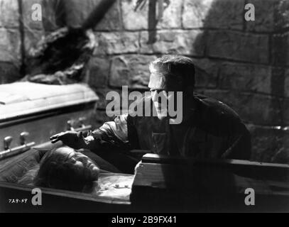 ELSA LANCHESTER als "The Monster's Mate" und BORIS KARLOFF als "Monster" in DER BRAUTPAAR DES FRANKENSTEIN 1935 Regisseurs JAMES WHALE Universal Pictures Stockfoto