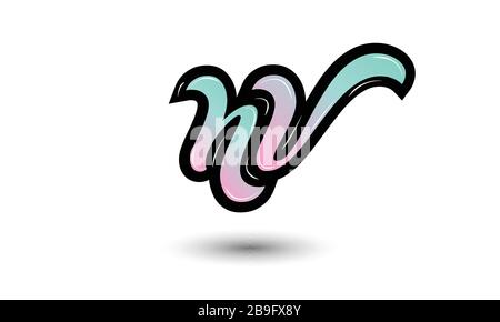 Vektor-Vorlage für das NV-Logo für den ersten Monogrammbrief. NV Letter Logo Design Stock Vektor