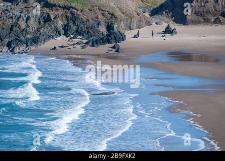 Porthor Beach NEAT Aberdaron in Wales, Großbritannien Stockfoto