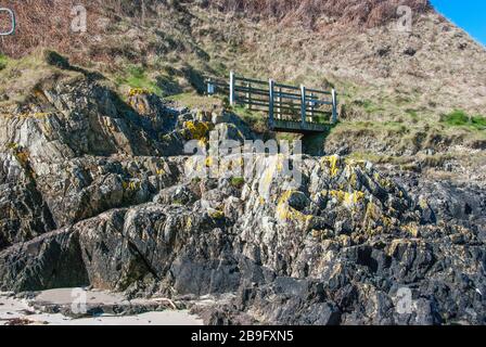 Porthor Beach NEAT Aberdaron in Wales, Großbritannien Stockfoto