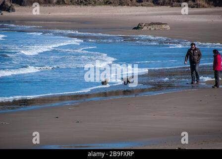 Porthor Beach NEAT Aberdaron in Wales, Großbritannien Stockfoto