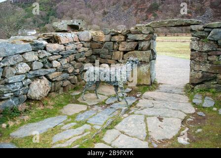 Bedgelat, Legende eines treuen Hunds in Nordwales Stockfoto