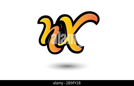 Anfänglicher Monogrammbrief NX Logo Design Vector Template. Design mit NX Letter Logo Stock Vektor