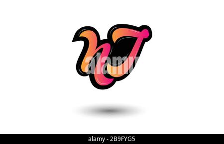 Anfangsvorlage für den Monogrammbrief für das NJ-Logo. NJ Letter Logo Design Stock Vektor