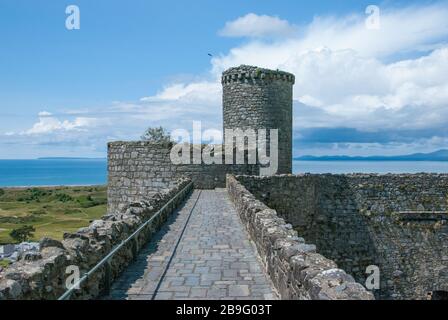 Atemberaubender Blick auf Harlech Castle in Nordwales Stockfoto