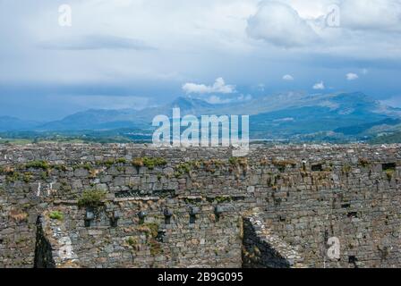 Atemberaubender Blick auf Harlech Castle in Nordwales Stockfoto