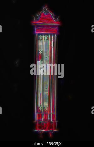A. Reballio, Mutter-förmige Barometer mit Quecksilber Barometer und Thermometer mit Alkohol Gerichte nach reaumur und Celsius, bakbarometer Barometer Thermometer Messgerät Holz Nussbaum Zinn messing Papier mercury Öl, Bakbarometer Walnuß-förmige Wandregal mit zwei verdrillten Knöpfe an der Unterseite und Crest mit geschnitzten Ornament im Stil des Rokoko Glas länglich Tür abschließbar mit Sicherungsstift auf der Rückseite des Behälters. Hinter der Tür drei Zinn Teller mit den Angaben für das Wetter und die Temperatur alle drei mit Unterschrift. Glas Spalten gefüllt mit Mercury Öl und wahrscheinlich ein Alkohol - wie Produ Stockfoto