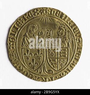 Hallo Gold Henry VI, 1423 Monnaie ancienne. Salut d'Or de Henri VI Oder 1423. Paris, musée Carnavalet. Stockfoto