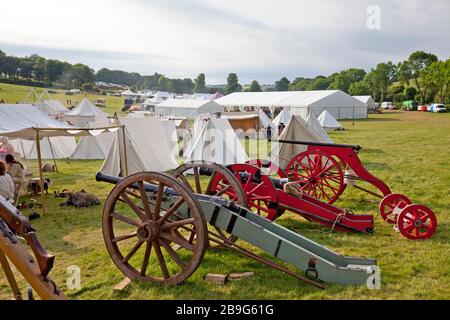 Das Gelände des Chalke Valley History Festivals 2019 in Broad Chalke in Wiltshire. Stockfoto